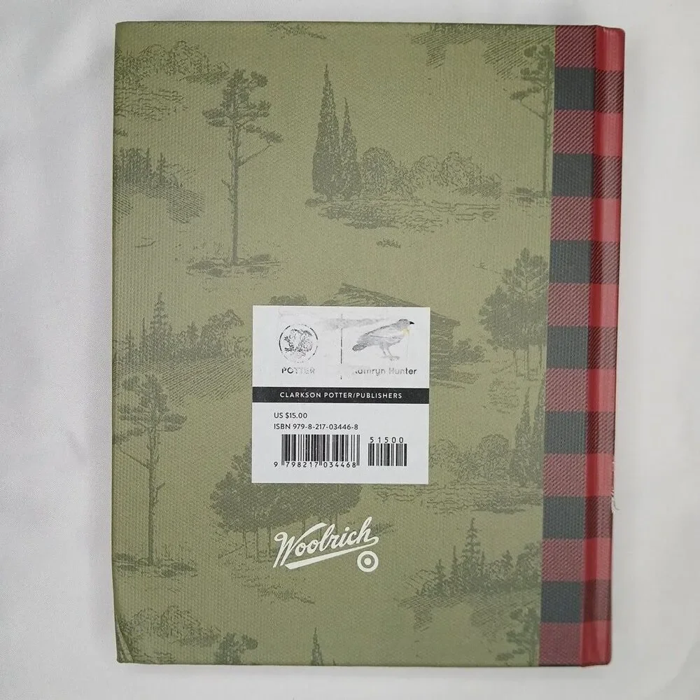 Woolrich Nature Hiking Camping Journal Hardcover Green Red Plaid New